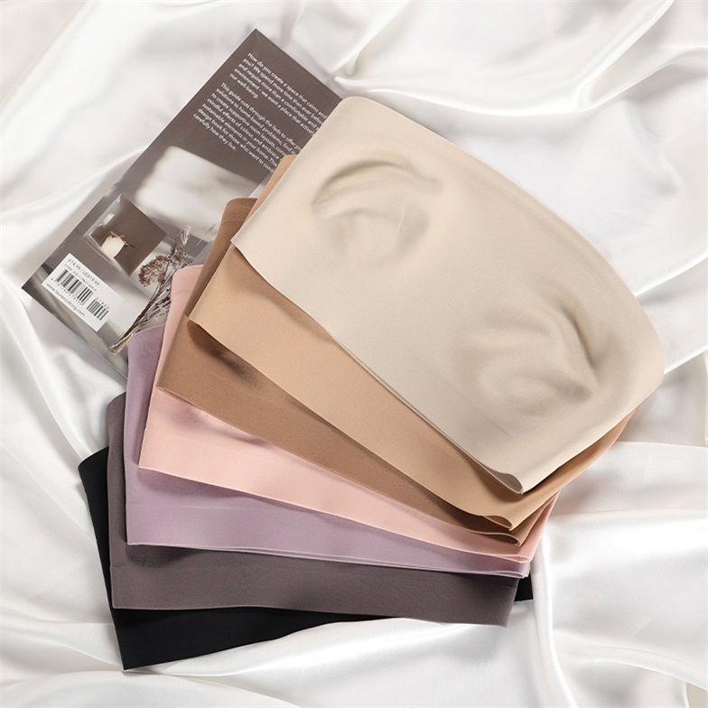 Seamless Wireless Strapless Bra (BX048) — flat-lay view showing colour options for custom bra production