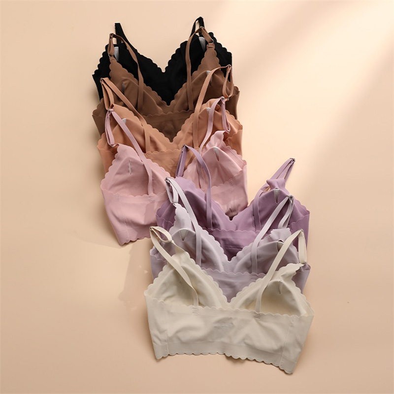 Seamless Wireless Ribbed Bra (B216A002) — close-up of cup edge, seam and soft-support construction