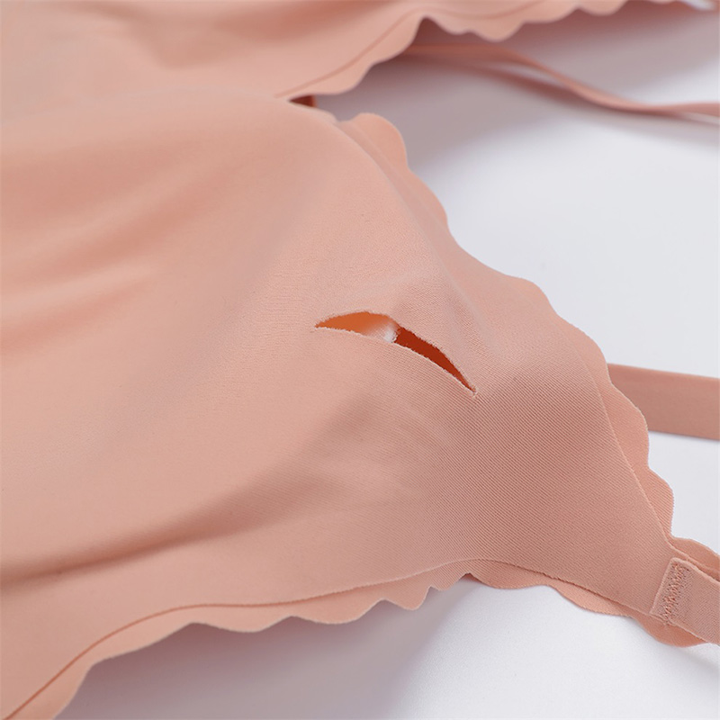 Seamless Wireless Ribbed Bra (B216A002) — back closure and strap adjustment detail for OEM bra production
