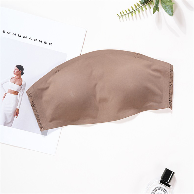 Seamless Strapless Lace Bralette (BY228) — alternate colourway showing fabric, cup and trim coordination