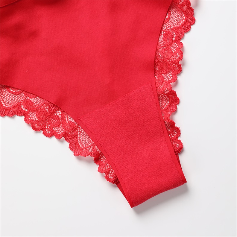 Seamless Lace Low-Rise Thong (PX171) — alternate view showing low-rise fit and leg-opening coverage