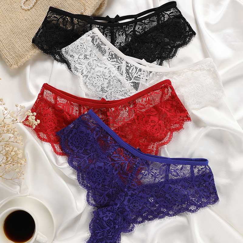 Lace Low-Rise Thong (PX176) — gusset, seam and edge construction close-up