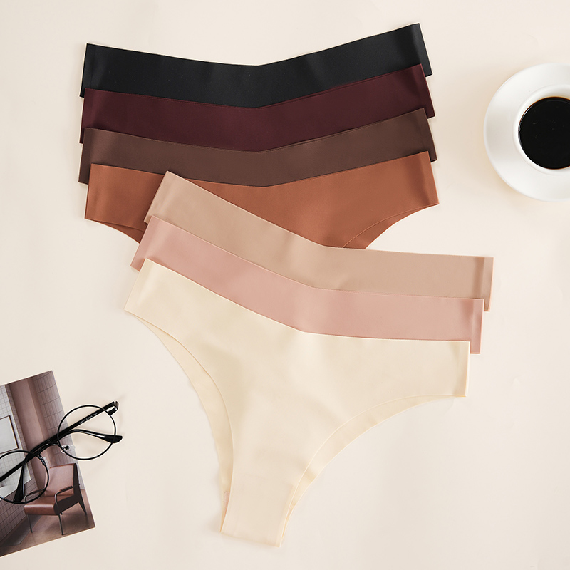 Seamless No-Show Low-Rise Thong (PS521) — flat-lay view showing colour options for wholesale panty production