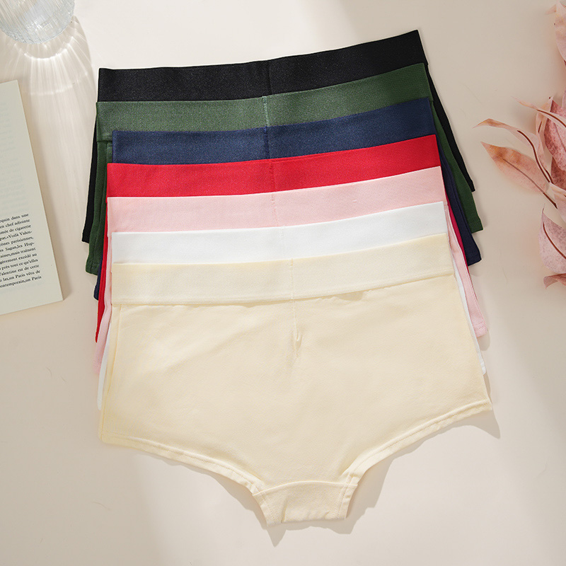 Seamless High-Waist Cotton Boyshort (PS489) — gusset, seam and edge construction close-up