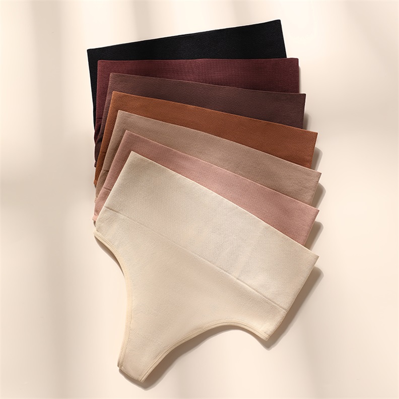 Seamless High-Waist Cotton Panty (23T14) — gusset, seam and edge construction close-up