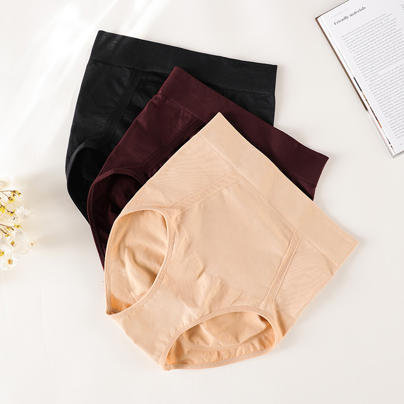 Seamless High-Waist Cotton Panty (S2404) — flat-lay view showing colour options for wholesale panty production