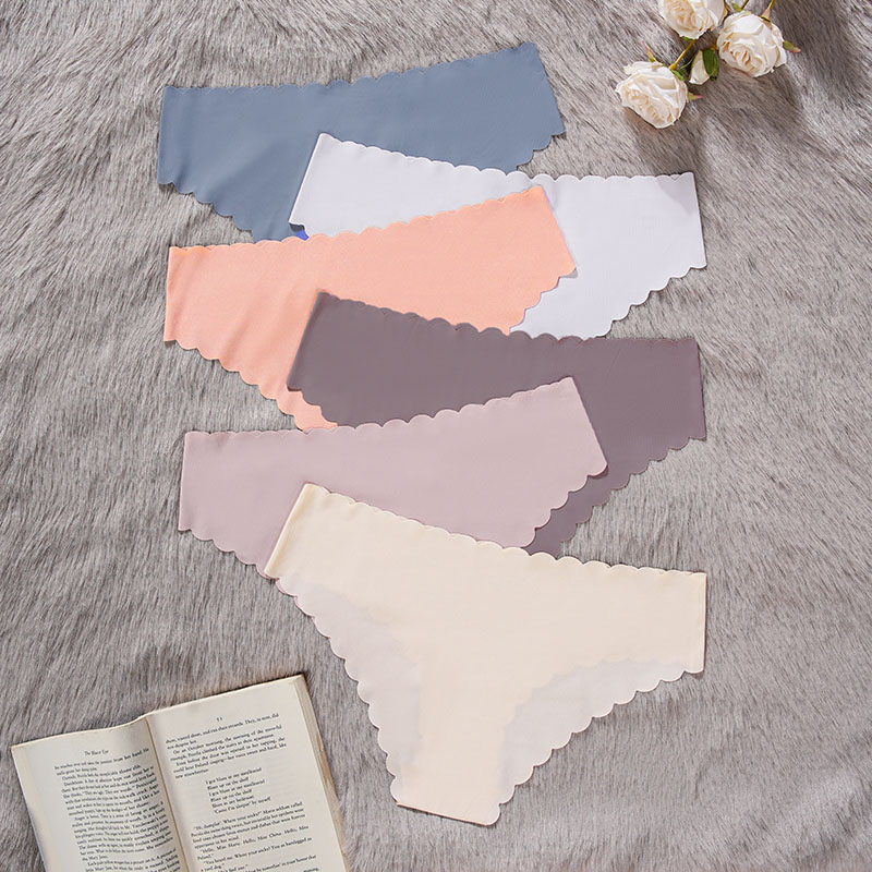 Seamless Low-Rise Panty (P0033) — flat-lay view showing colour options for wholesale panty production