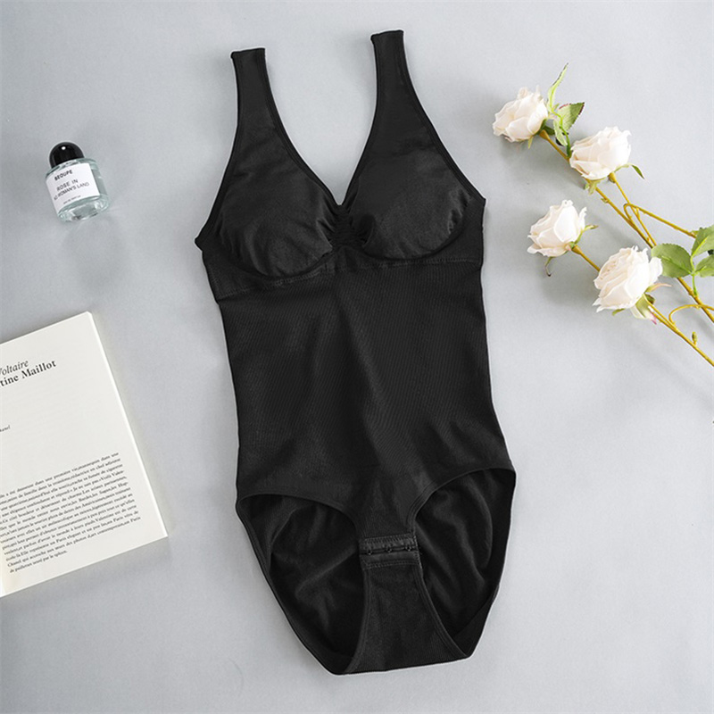 Seamless Tummy-Control Sculpting Shapewear Bodysuit (CX038) — inner label and fabric composition detail