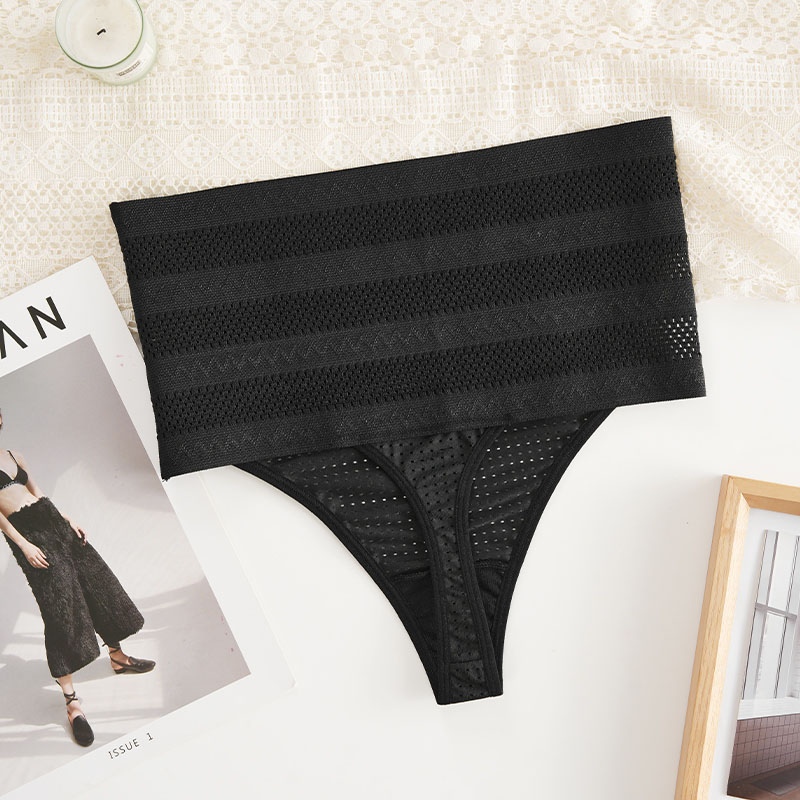 Seamless High-Waist Butt-Lift Tummy-Control Thong (SWX069) — inner label and fabric composition detail