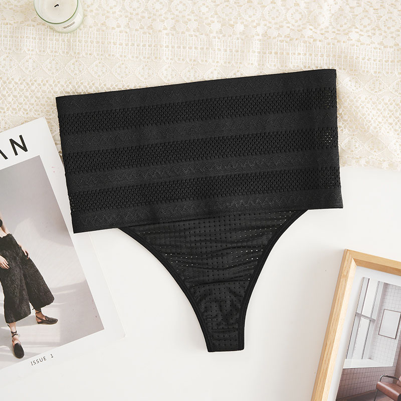 Seamless High-Waist Butt-Lift Tummy-Control Thong (SWX069) — seam and support-panel construction close-up