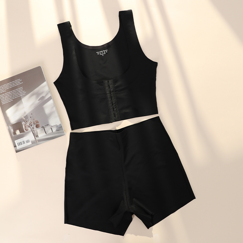 Seamless Front-Closure Shapewear Bodysuit (SWS044) — inner label and fabric composition detail