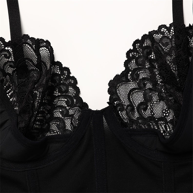 Lace Lingerie Set (BPS032) — fabric, mesh and finishing detail for custom lingerie production