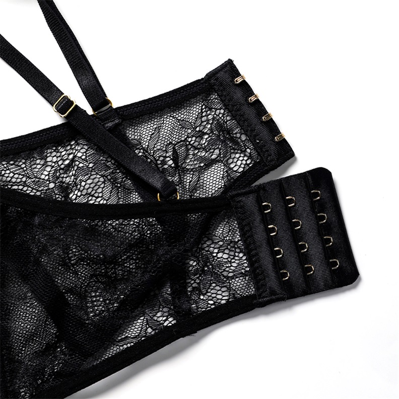 Lace Mesh Lingerie Set (BPX119) — strap, ring and hardware detail for private-label lingerie