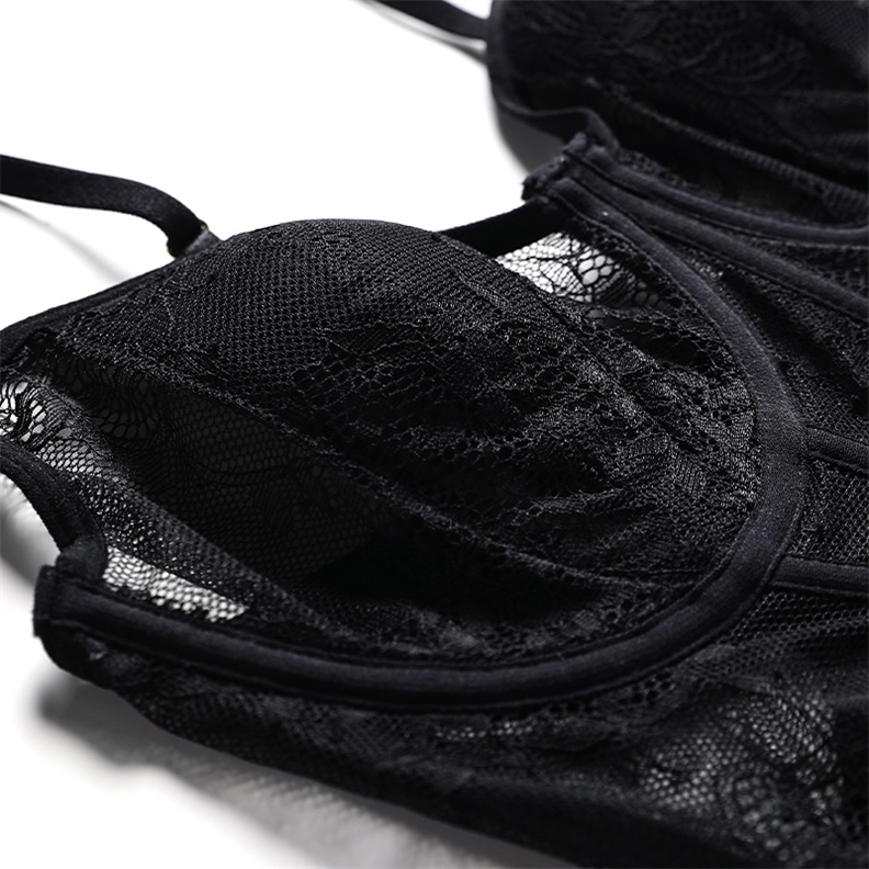 Lace Mesh Lingerie Set (BPX119) — fabric, mesh and finishing detail for custom lingerie production
