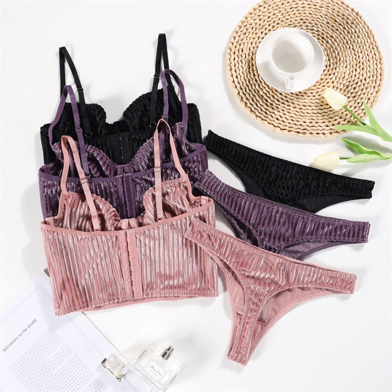 Ribbed Low-Rise Bra Set (BPS136) — alternate colourway for bra and panty set development