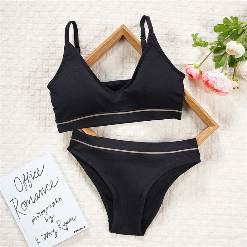 Seamless Removable-Pad High-Waist Bra Set (BPX187) — flat-lay view showing coordinated colour options for private-label sets