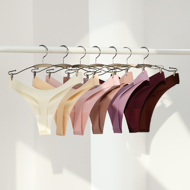 Seamless No-Show Low-Rise Thong (1023) — flat-lay view showing colour options for wholesale panty production