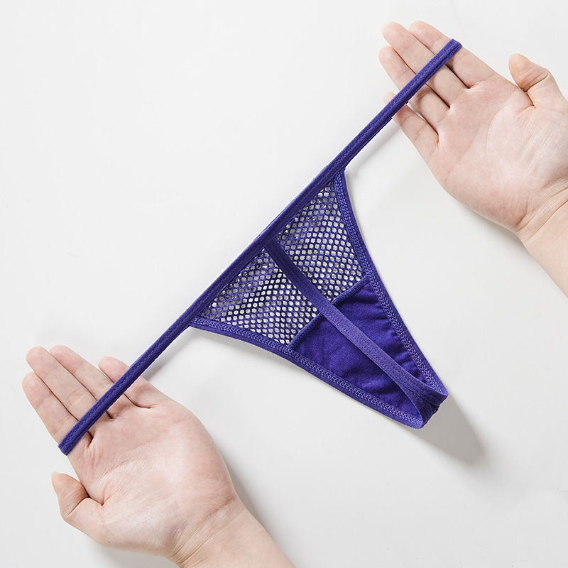 Mesh Low-Rise Thong (PX213) — gusset, seam and edge construction close-up