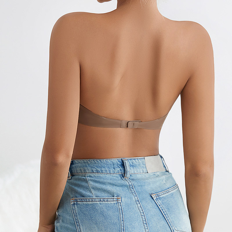 Seamless Removable-Pad Strapless Bra (BX144) — flat-lay view showing colour options for custom bra production