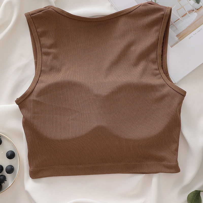 Seamless Removable-Pad Tank Bra (BX193) — back closure and strap adjustment detail for OEM bra production