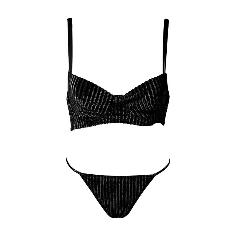 Bra Set (BPS139) — coordinated fabric, lace and trim close-up