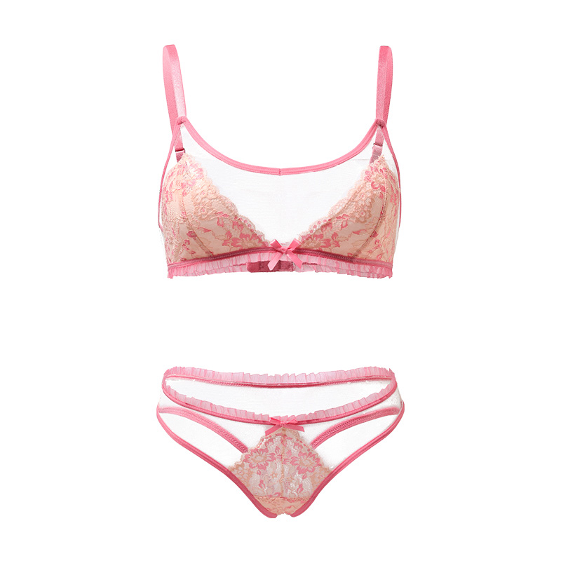Lace Mesh Floral Lingerie Set (BPX185) — strap, ring and hardware detail for private-label lingerie