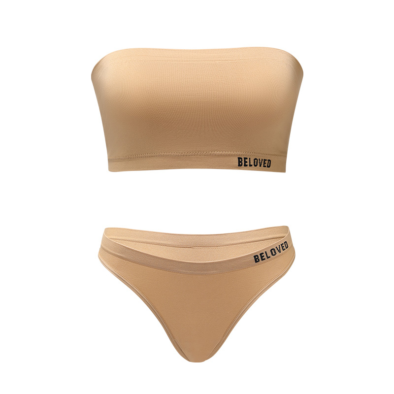 Seamless Bandeau Bra Set (BPX186) — coordinated fabric, lace and trim close-up