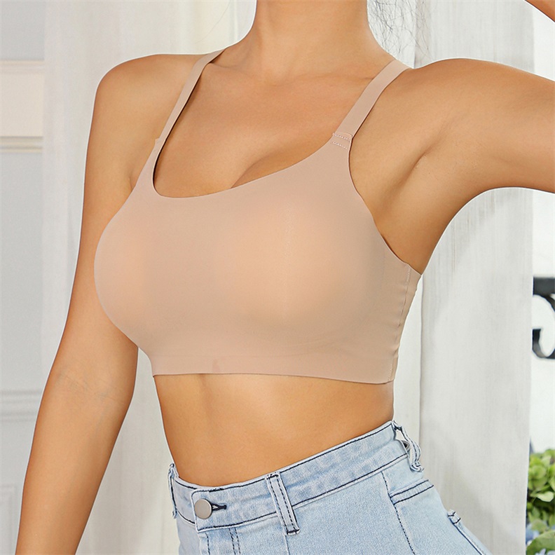 Seamless Wireless Removable-Pad Bra (BS053) — flat-lay view showing colour options for custom bra production