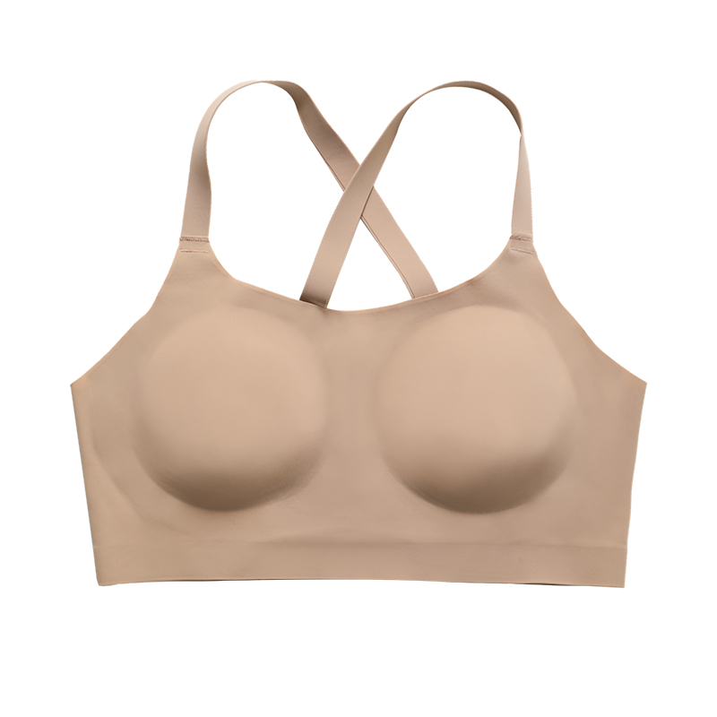 Seamless Wireless Removable-Pad Bra (BS053) — close-up of cup edge, seam and soft-support construction