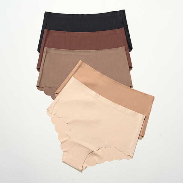 Seamless Ribbed Panty (PY796) — flat-lay view showing colour options for wholesale panty production
