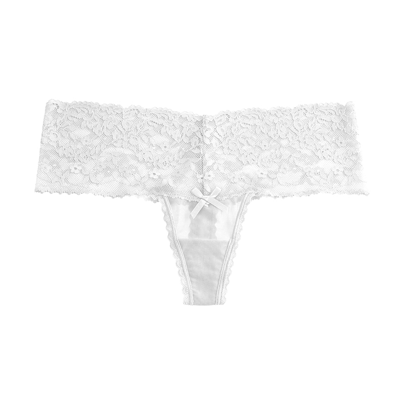 Lace Low-Rise Thong (PX408) — alternate view showing low-rise fit and leg-opening coverage
