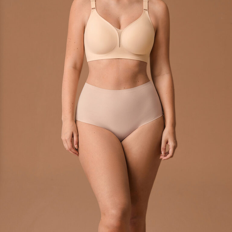 Seamless High-Waist Ribbed Panty (PY800) — high-waist coverage and waistband placement