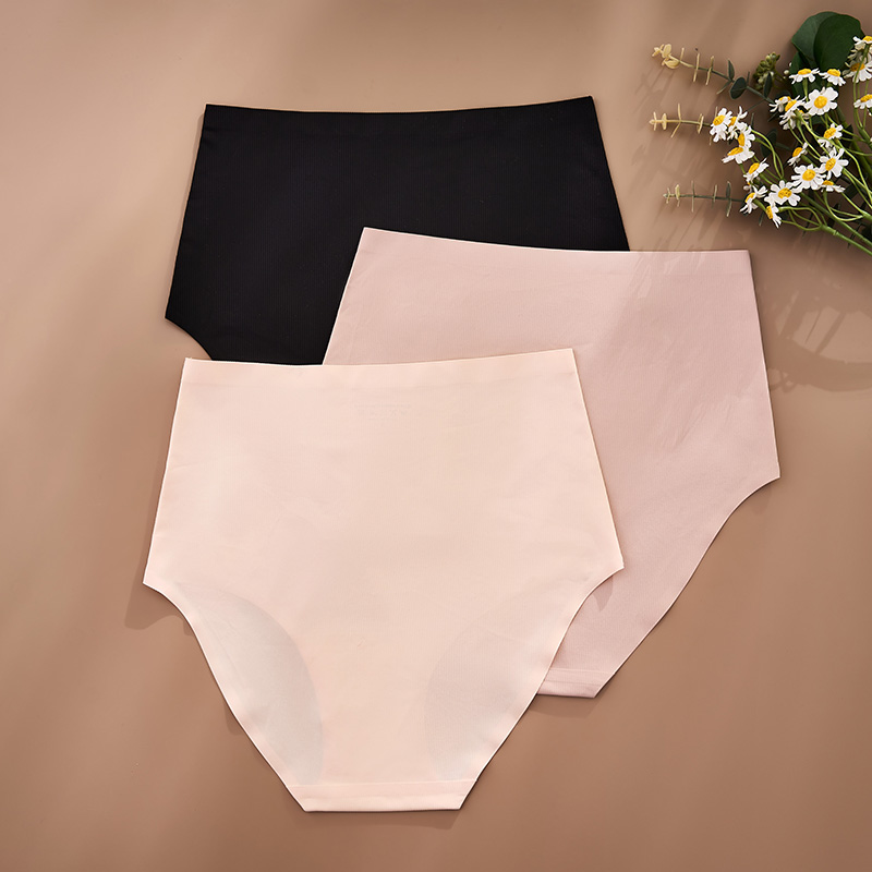 Seamless High-Waist Ribbed Panty (PY800) — gusset, seam and edge construction close-up