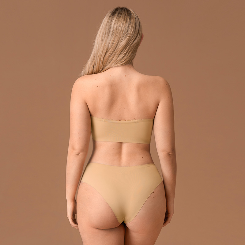 Seamless Wireless Front-Closure Bandeau Bra (BX146) — flat-lay view showing colour options for custom bra production