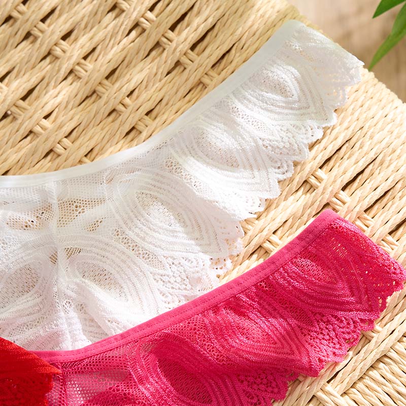 Lace Thong (PX707) — flat-lay view showing colour options for wholesale panty production