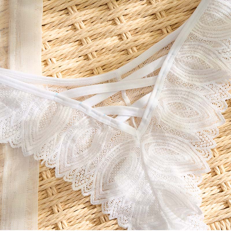 Lace Thong (PX707) — gusset, seam and edge construction close-up