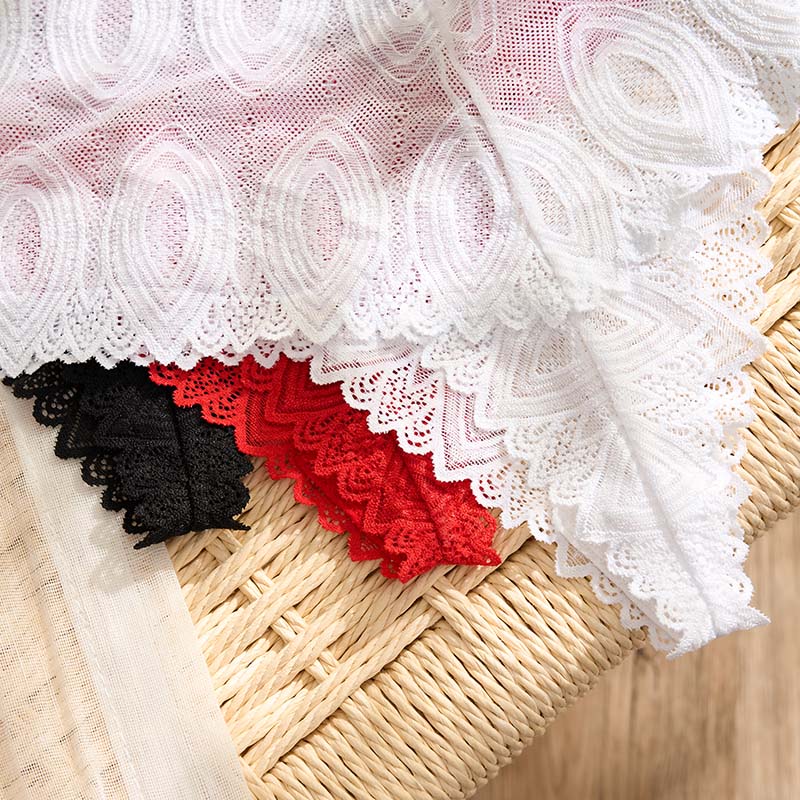 Lace Mid-Rise Thong (PX708) — flat-lay view showing colour options for wholesale panty production