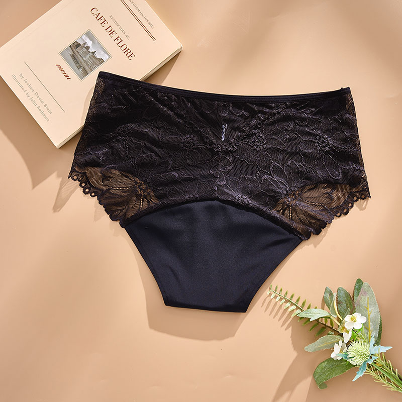 Leakproof Reusable Lace Period Panty (AA085) — gusset and absorbent-core layout for period panty OEM production