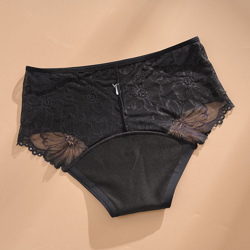 Leakproof Reusable Lace Period Panty (AA085) — reusable period panty coverage and gusset placement