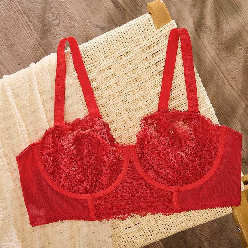 Plus-Size Lace Bra (BY833PLUS) — flat-lay view showing colour options for custom bra production