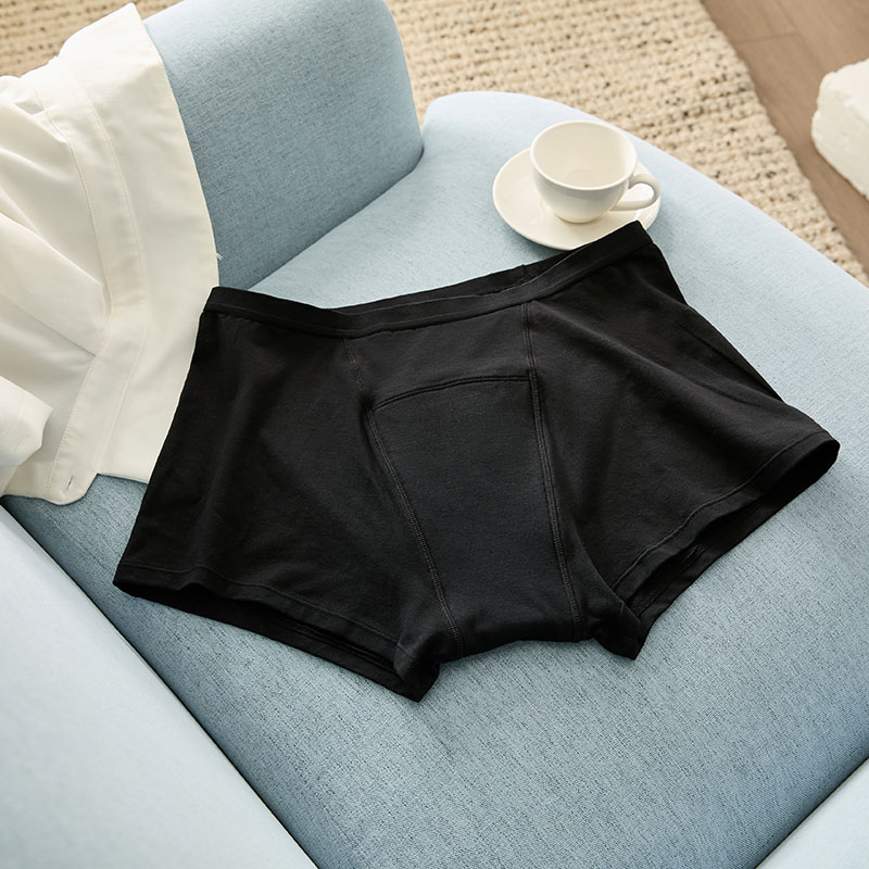 Leakproof Reusable Cotton Menstrual Boxer (AA099) — close-up of the multi-layer absorbent core construction