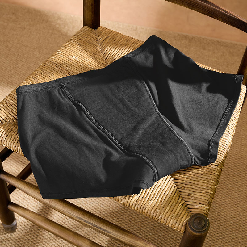 Leakproof Reusable Cotton Menstrual Boxer (AA099) — side profile showing leakproof edge coverage and stretch fit