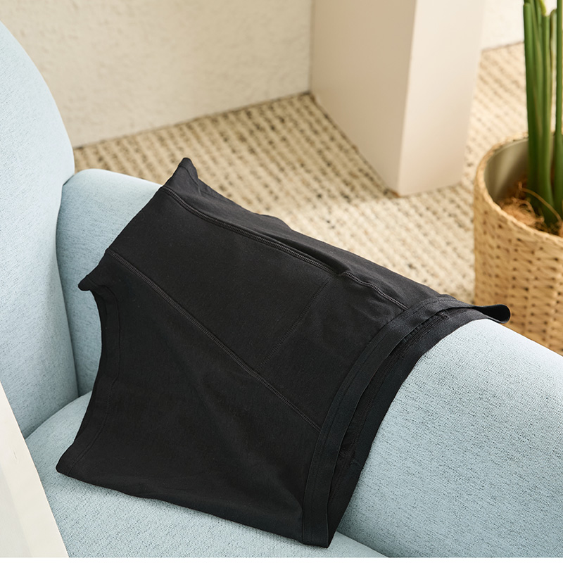 Leakproof Reusable Cotton Menstrual Boxer (AA099) — side-panel fit and leakproof edge finishing detail