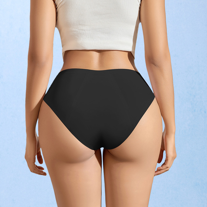 Seamless No-Show Period Panty (AA095) — side profile showing barrier edge coverage and stretch fit