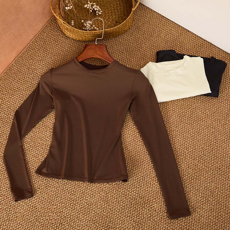 Long-Sleeve Sculpting Soft Contour Top (CA019) — snap closure and gusset construction detail