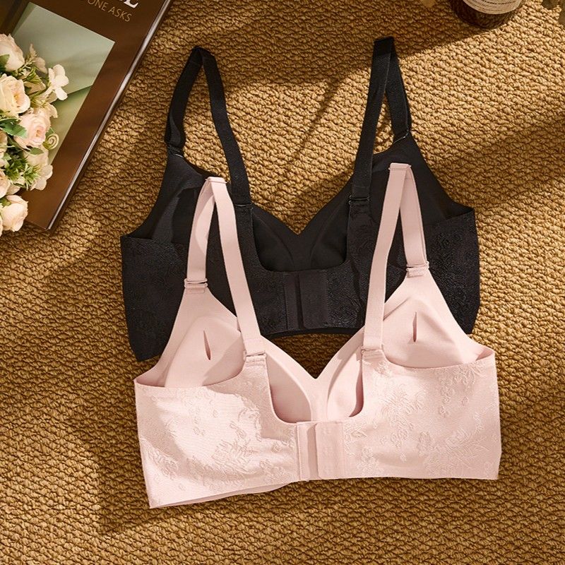 Seamless Wireless Jelly Bra (BA1296) — back view showing adjustable straps and hook-and-eye closure