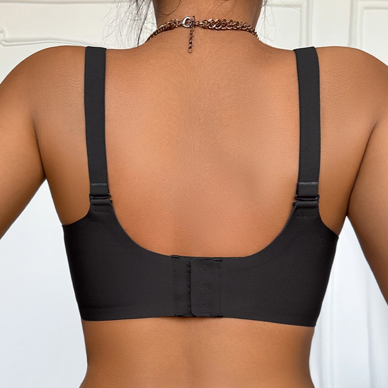 Seamless Wireless Jelly Bra (BA825) — back view showing adjustable straps and hook-and-eye closure