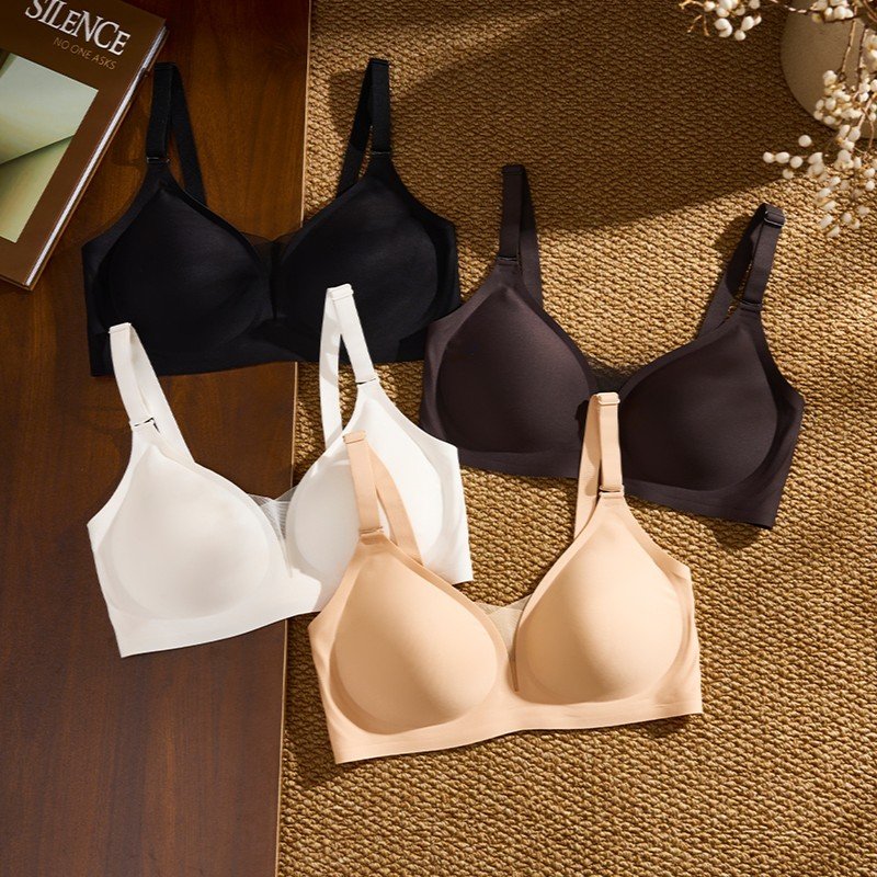 Seamless Wireless Mesh Bra (BA1143) — back view showing adjustable straps and hook-and-eye closure
