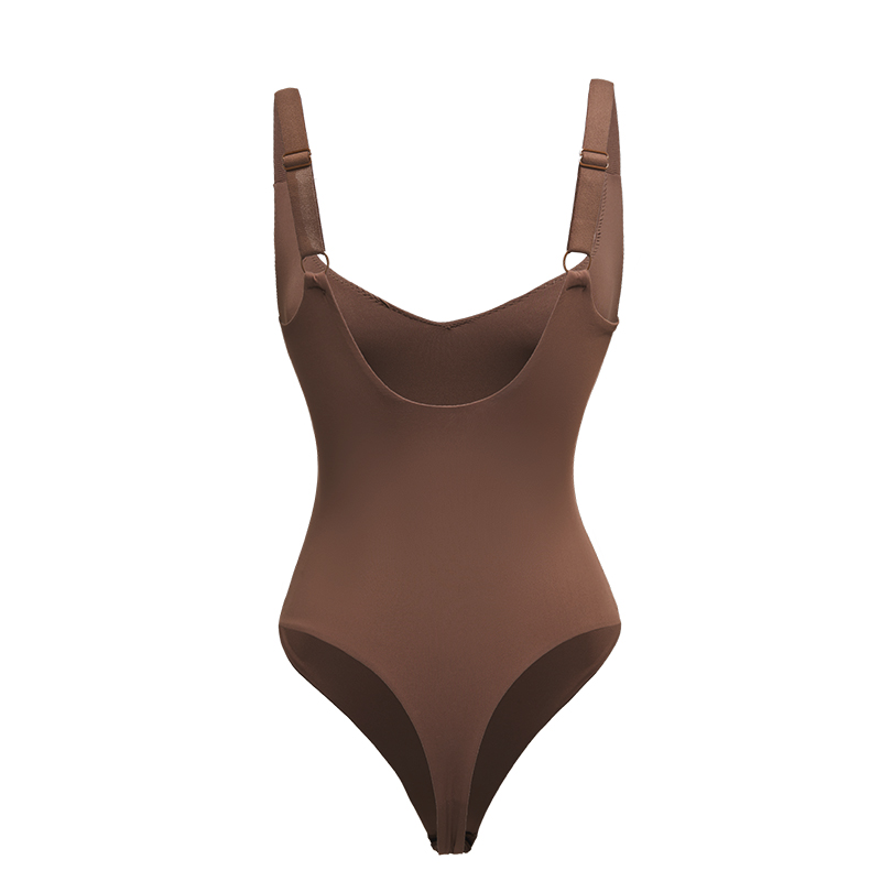No-Show Non-Padded Shapewear Bodysuit (CH136) — strap, edge and anti-roll finishing detail