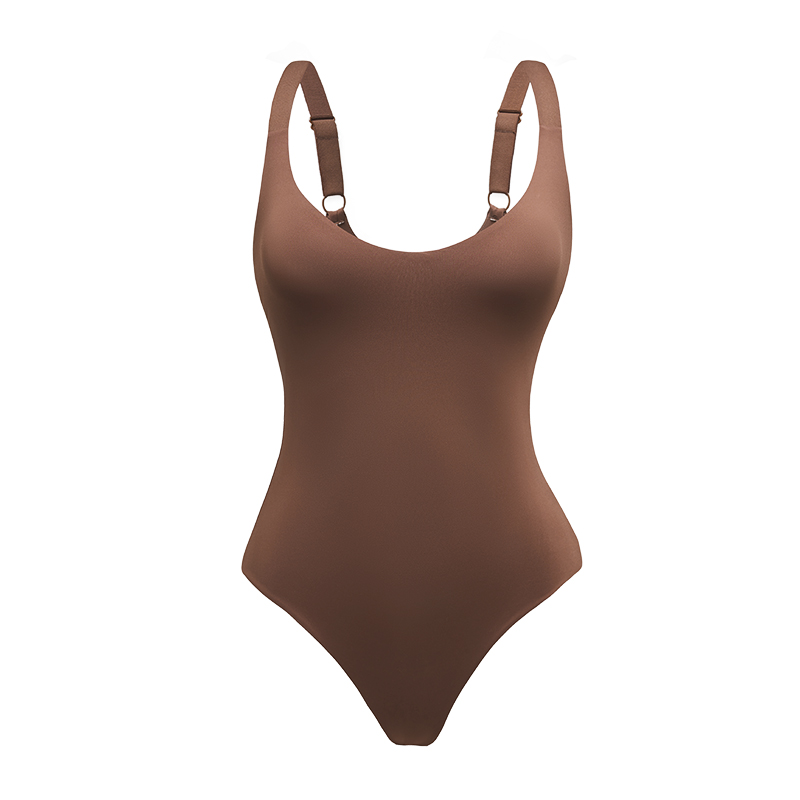 No-Show Non-Padded Shapewear Bodysuit (CH136) — seam and support-panel construction close-up